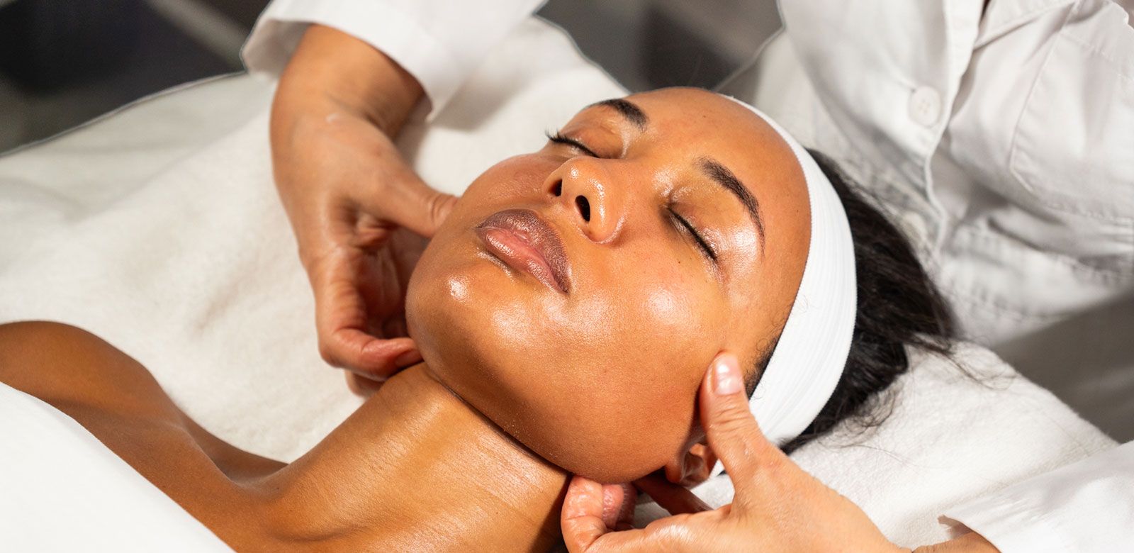 Facial treatment in progress at ECO Skin Studio